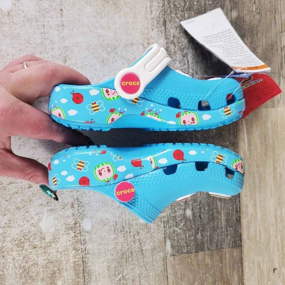 Crocs Cocomelon Classic Toddler Clogs Sz 8 C8 Blue Vented Sandals *read*‎